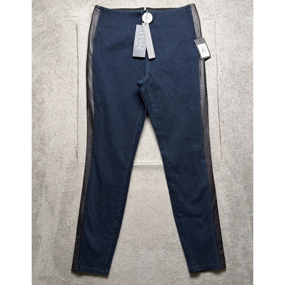 Lyssé Knit Denim Jeans Pull On Skinny Indigo Stretch Women's XL‎
